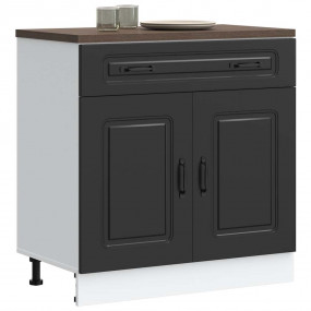 Kitchen Base Cabinet Black Engineered wood Medium Adjus...