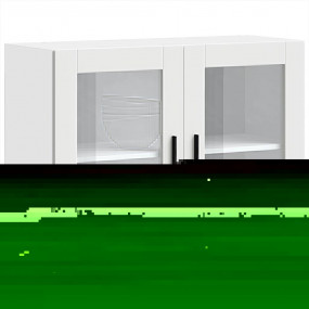 Kitchen Wall Cabinet White Engineered wood and glass Me...