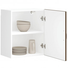 Kitchen Wall Cabinet Brown oak and white Engineered woo...