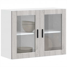 Kitchen Wall Cabinet Grey sonoma Engineered wood and gl...