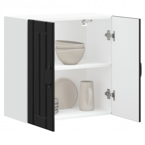 Kitchen Wall Cabinet Black Engineered Wood Standard