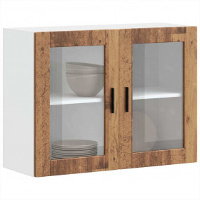 Kitchen Wall Cabinet Old wood Engineered wood and glass