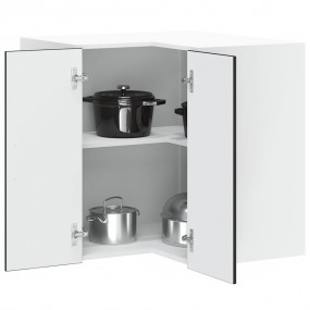 Kitchen Wall Corner Cabinet Black Engineered Wood Mediu...