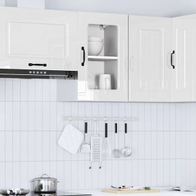 Kitchen Wall Cabinet High gloss white Engineered wood a...