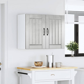 Kitchen Wall Cabinet Concrete Grey Engineered Wood Medi...