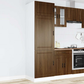 Kitchen Cupboard Brown oak Engineered wood Tall Adjusta...
