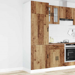 Kitchen Cupboard Old Wood Engineered Wood Tall Adjustab...