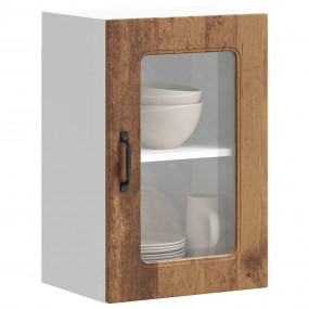 Kitchen Wall Cabinet Old wood Engineered wood and glass...