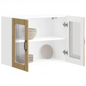 Kitchen Wall Cabinet Sonoma Oak Engineered wood and gla...