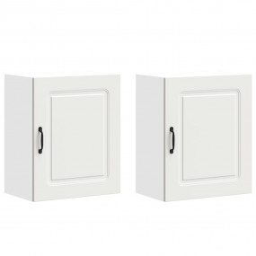 Kitchen Wall Cabinet Set of 2 White Engineered wood