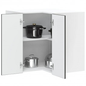 Kitchen Wall Corner Cabinet Black Engineered wood Mediu...