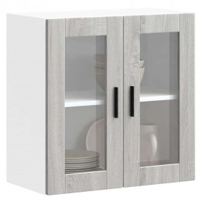 Kitchen Wall Cabinet Gray Sonoma Engineered wood and gl...