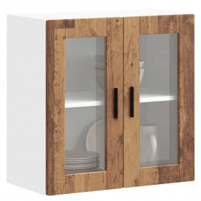Kitchen Wall Cabinet Old wood Engineered wood and glass...