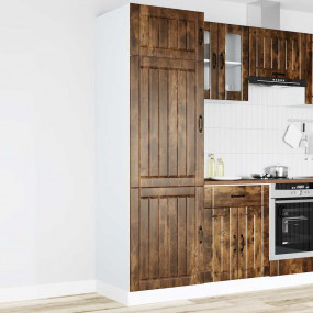 Kitchen Cupboard Smoked Oak Engineered wood Tall Adjust...