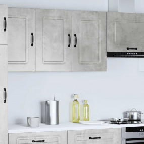 Kitchen Wall Cabinet Concrete Gray Engineered Wood Medi...