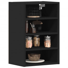 Hanging Cabinet Black Engineered wood 15.7x11.6x23.6 in