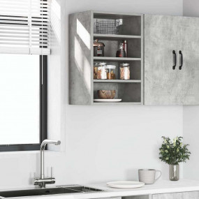 Hanging Cabinet Concrete gray Engineered wood 15.7x11.6...