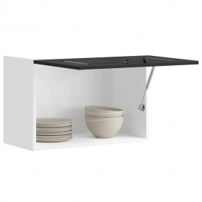 Kitchen Wall Cabinet Black Engineered Wood Medium