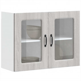 Kitchen Wall Cabinet Grey Sonoma Engineered wood and gl...