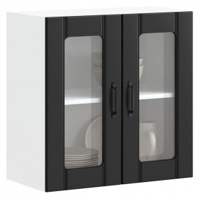 Kitchen Wall Cabinet Black Engineered wood and glass 23...