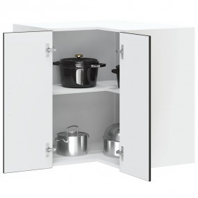 Kitchen Wall Corner Cabinet Black Engineered wood Mediu...