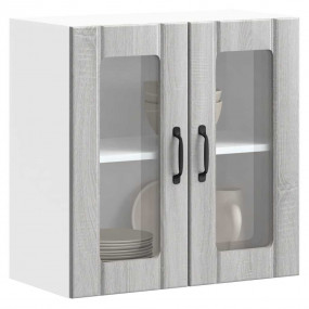Kitchen Wall Cabinet Gray sonoma Engineered wood and gl...