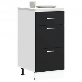 Bottom Cabinet Black Engineered wood Medium Kitchen Cab...