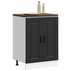 Kitchen Base Cabinet Black Engineered Wood Medium Adjus...
