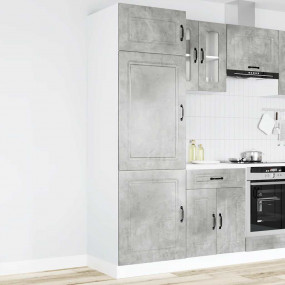 Kitchen Cupboard Concrete grey Engineered wood Tall