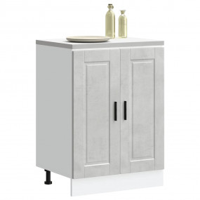 Kitchen Base Cabinet Concrete Grey Engineered Wood Medi...