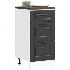 Kitchen Base Cabinet Black Engineered Wood Medium