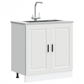 Sink Base Cabinet White Engineered Wood Medium Adjustab...