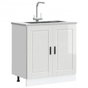 Sink Base Cabinet High gloss white Engineered wood Medi...