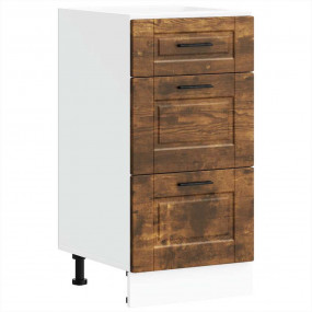 Kitchen Base Cabinet Smoked Oak Engineered Wood Medium