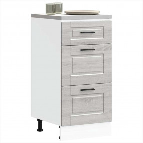 Kitchen Base Cabinet Grey Sonoma Engineered Wood Medium