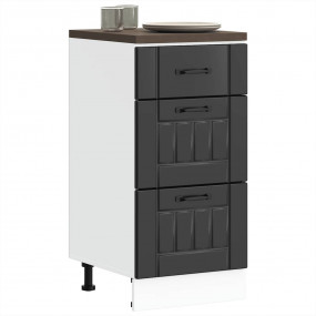 Kitchen Base Cabinet Black Engineered Wood Medium Adjus...