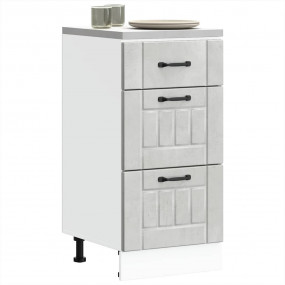Kitchen Base Cabinet Concrete Grey Engineered Wood Adju...
