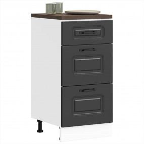Kitchen Base Cabinet Black Engineered wood Medium Adjus...
