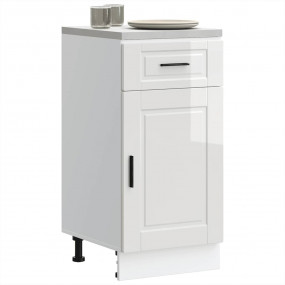 Kitchen Base Cabinet High gloss white Engineered wood C...