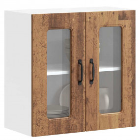 Kitchen Wall Cabinet Old wood Engineered wood and glass...