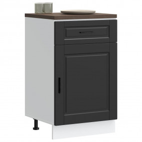 Kitchen Base Cabinet Black Engineered wood Medium Adjus...