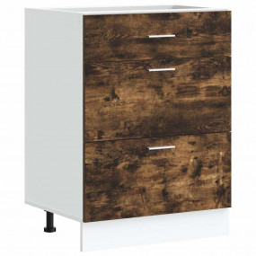 Kitchen Base Cabinet Smoked Oak Engineered Wood Standar...