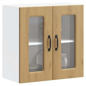 Kitchen Wall Cabinet Artisan oak Engineered wood and gl...
