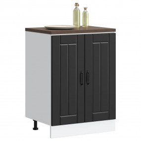 Sink Base Cabinet Black Engineered Wood Standard Adjust...