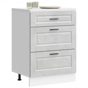 Kitchen Base Cabinet Concrete Grey Engineered Wood Stan...