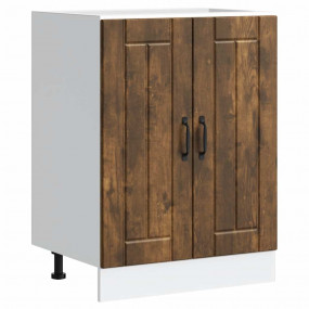 Sink Base Cabinet Smoked Oak Engineered Wood Standard