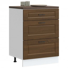 Kitchen Base Cabinet Brown Oak Engineered Wood Standard