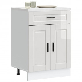 Kitchen Base Cabinet High gloss white Engineered wood S...