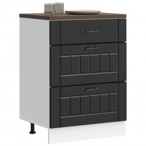 Kitchen Base Cabinet Black Engineered wood Medium