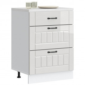 Kitchen Base Cabinet High Gloss White Engineered Wood S...